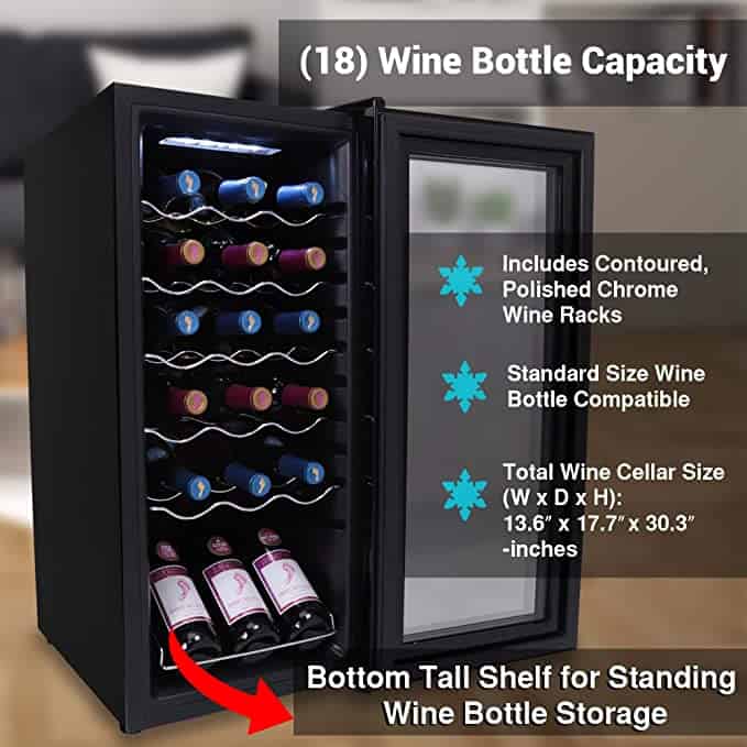 NutriChef Wine Cooler Refrigerator
